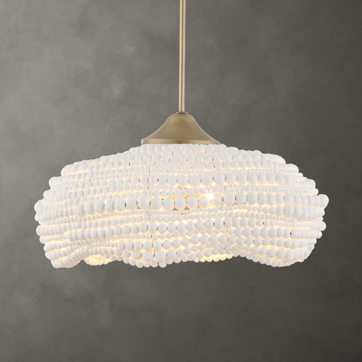 Modern European furniture - White Wooden Beads Pendant Lamp - www.oroa.com