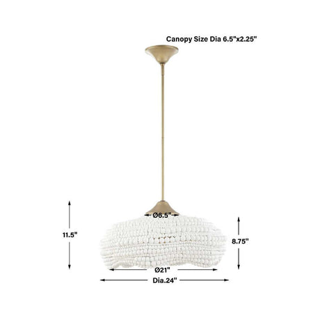 Modern European furniture - White Wooden Beads Pendant Lamp - www.oroa.com