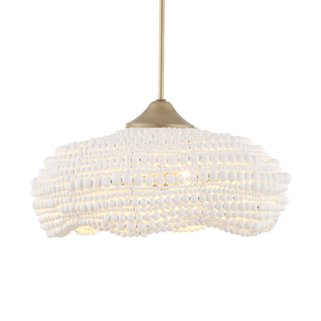 Modern European furniture - White Wooden Beads Pendant Lamp - www.oroa.com