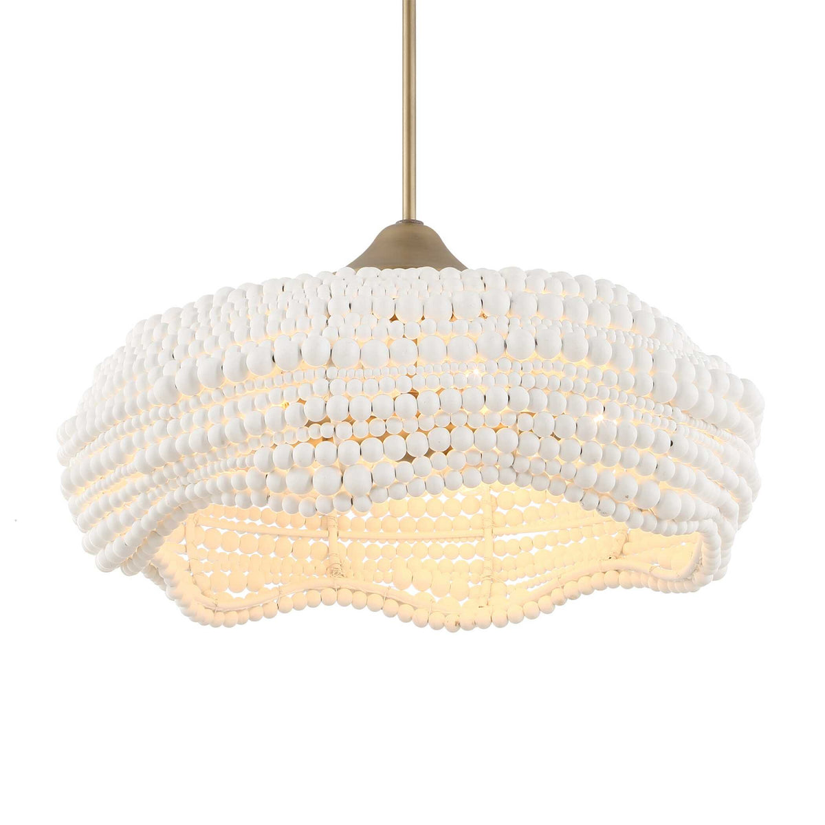 Modern European furniture - White Wooden Beads Pendant Lamp - www.oroa.com