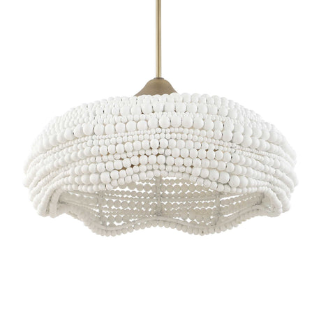 Modern European furniture - White Wooden Beads Pendant Lamp - www.oroa.com