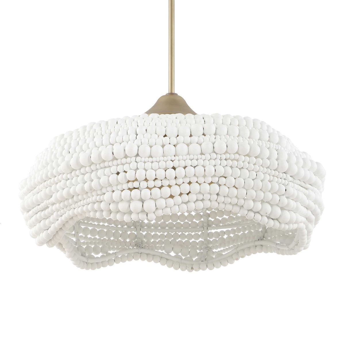 Modern European furniture - White Wooden Beads Pendant Lamp - www.oroa.com