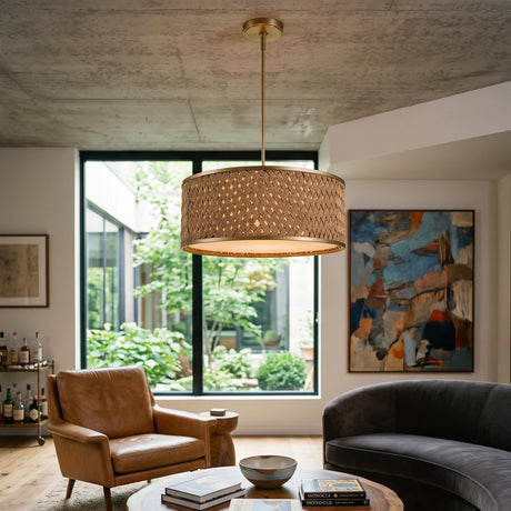 Modern European furniture - Woven Rattan 4-Light Pendant Lamp - www.oroa.com