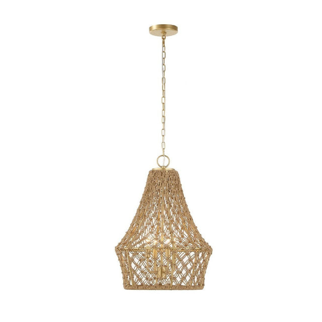Modern European furniture - Knotted Beige Rope Pendant Lamp - www.oroa.com