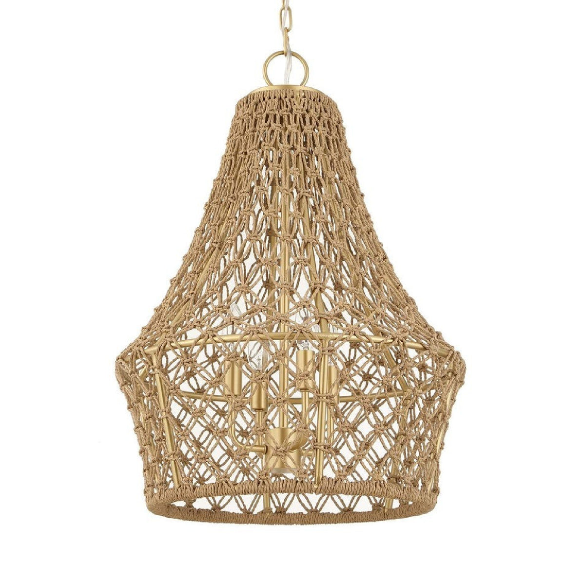 Modern European furniture - Knotted Beige Rope Pendant Lamp - www.oroa.com