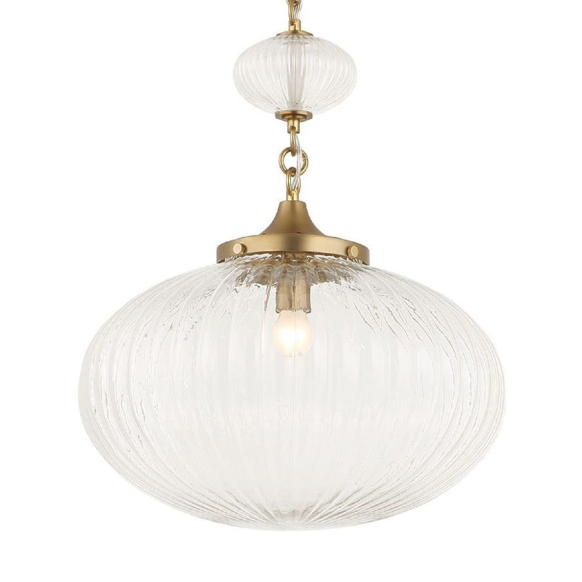 Melon-Shaped Glass Pendant Lamp | Uttermost Bellaire - www.oroa.com