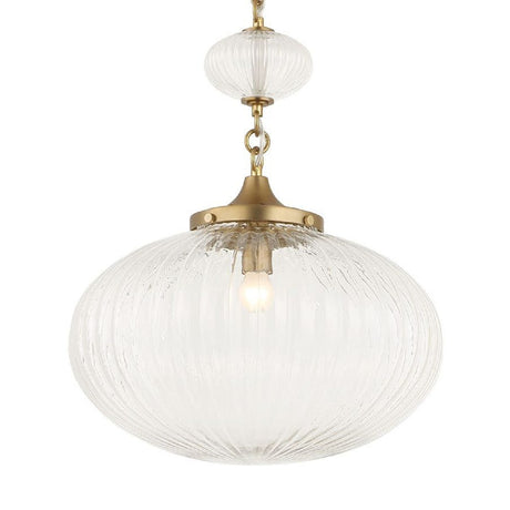 Melon-Shaped Glass Pendant Lamp | Uttermost Bellaire - www.oroa.com