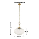 Melon-Shaped Glass Pendant Lamp | Uttermost Bellaire - www.oroa.com