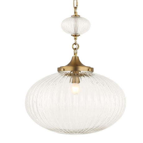 Melon-Shaped Glass Pendant Lamp | Uttermost Bellaire - www.oroa.com