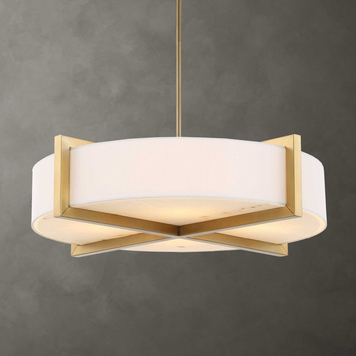 Modern European furniture - White Linen 4-Light Pendant Lamp - www.oroa.com
