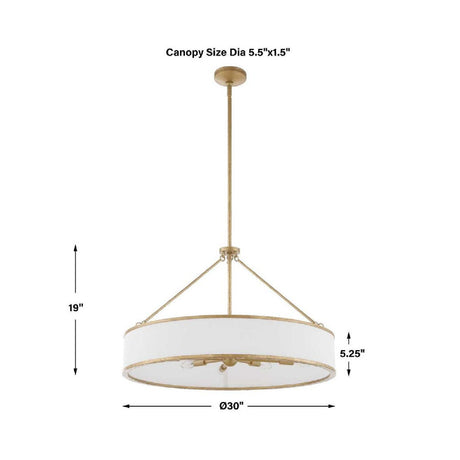 Modern European furniture - Gold Framed 8-Light Pendant Lamp - www.oroa.com