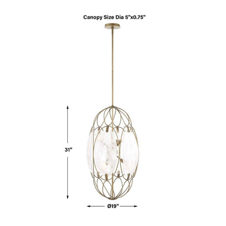 Modern European furniture - Oval Glass 6-Light Pendant Lamp - www.oroa.com