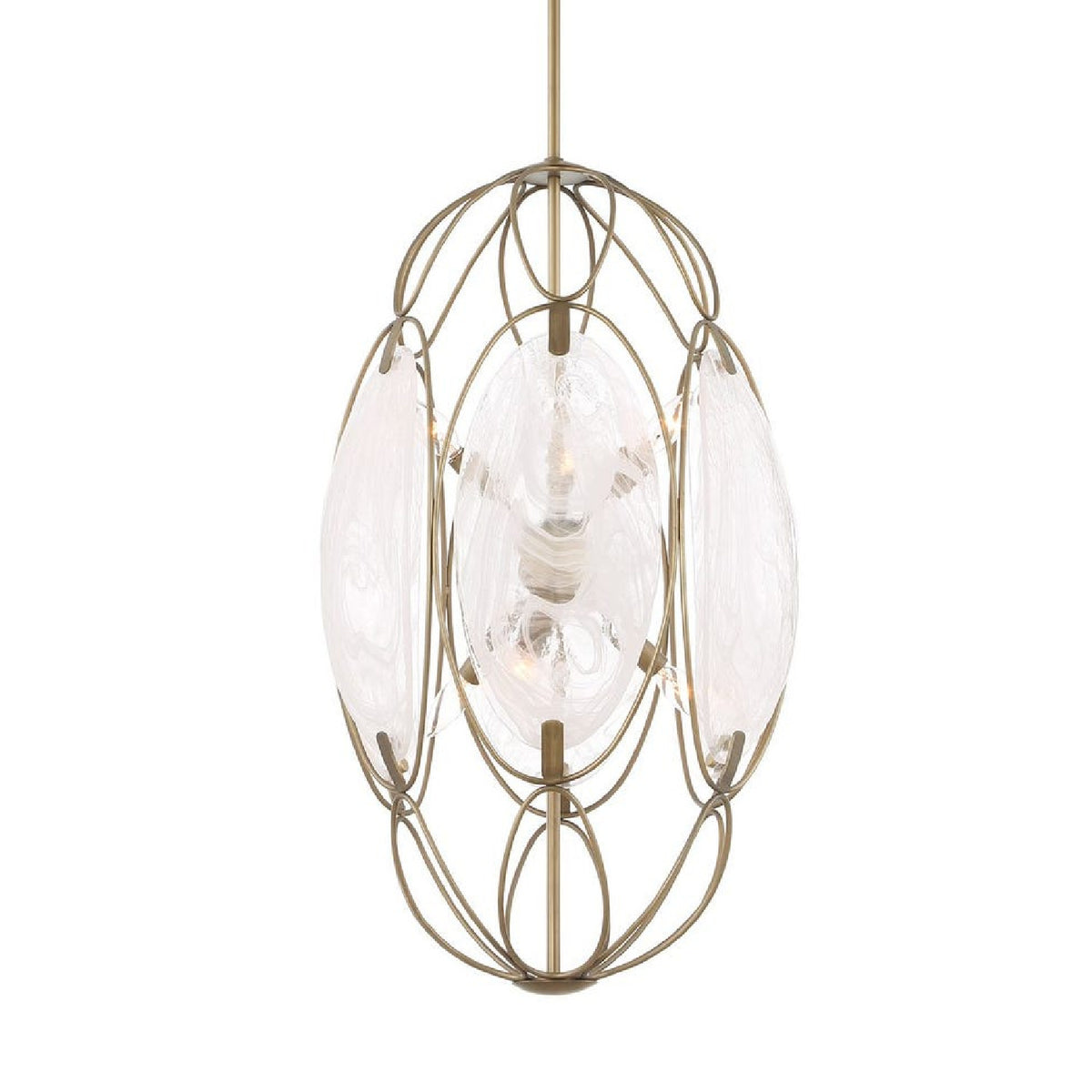 Modern European furniture - Oval Glass 6-Light Pendant Lamp - www.oroa.com
