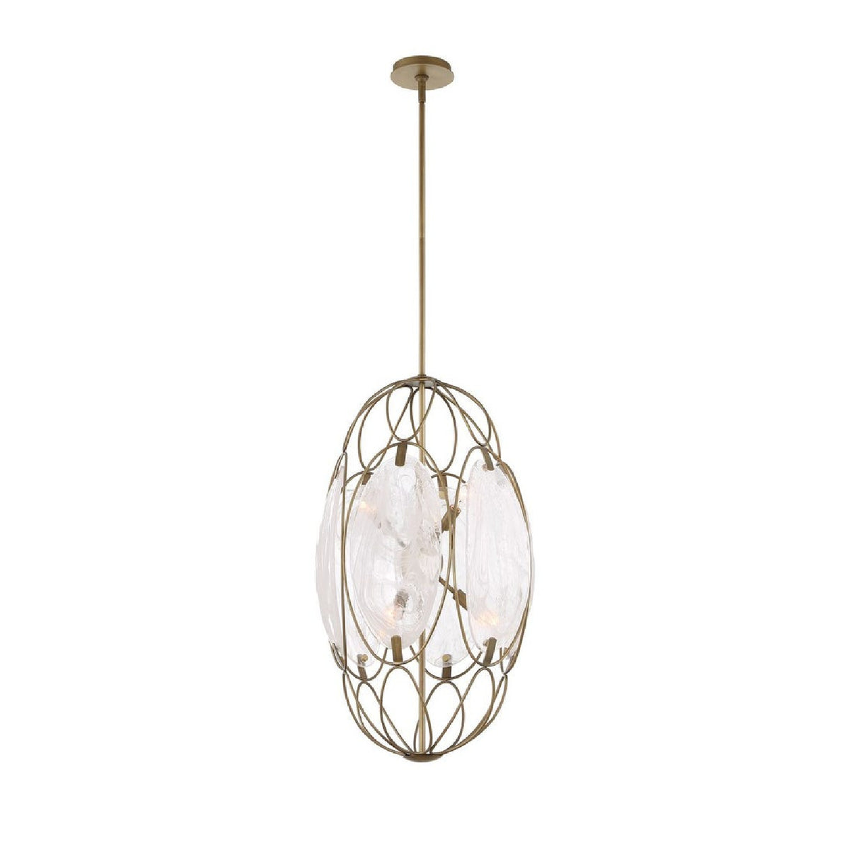 Modern European furniture - Oval Glass 6-Light Pendant Lamp - www.oroa.com