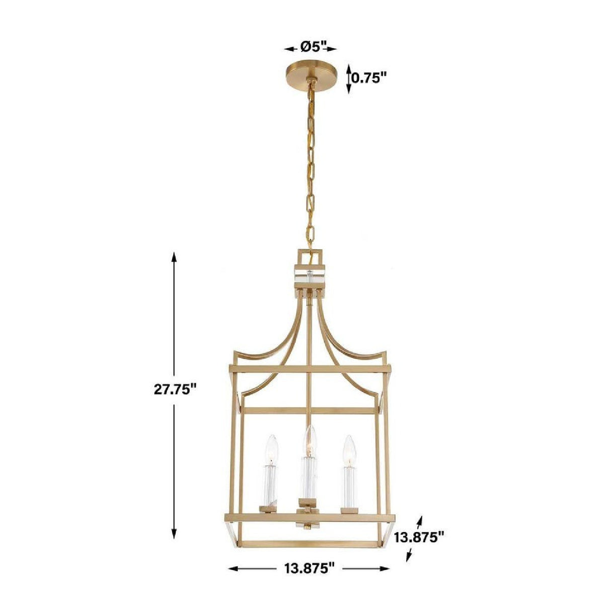 Modern European furniture - Brass Framed Lantern Pendant Lamp - www.oroa.com