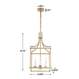 Modern European furniture - Brass Framed Lantern Pendant Lamp - www.oroa.com
