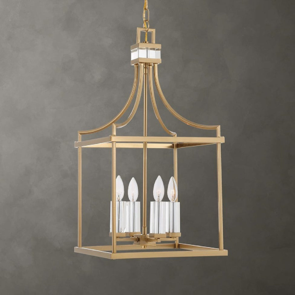 Modern European furniture - Brass Framed Lantern Pendant Lamp - www.oroa.com