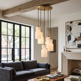 Modern European furniture - White Ceramic 5-Light Cluster Pendant Lamp - www.oroa.com