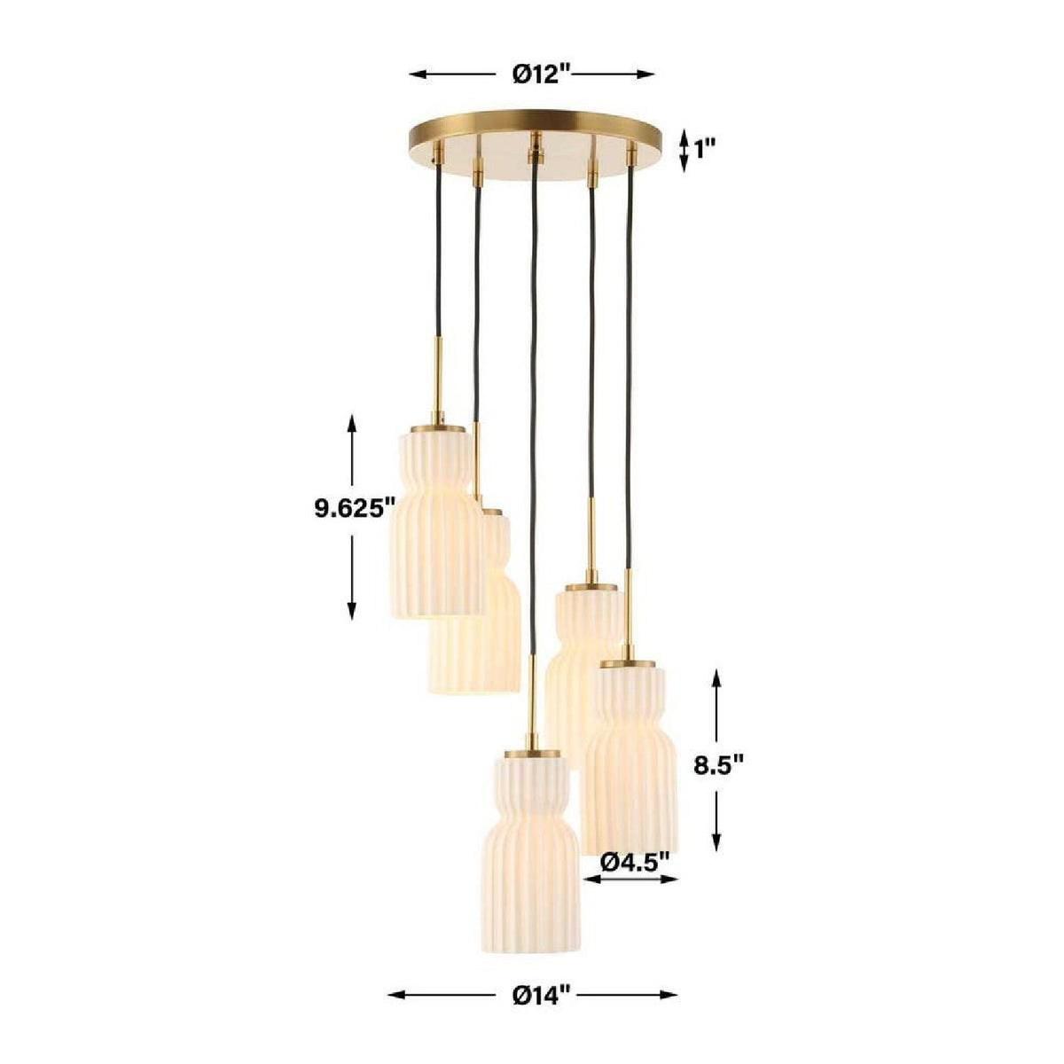 Modern European furniture - White Ceramic 5-Light Cluster Pendant Lamp - www.oroa.com
