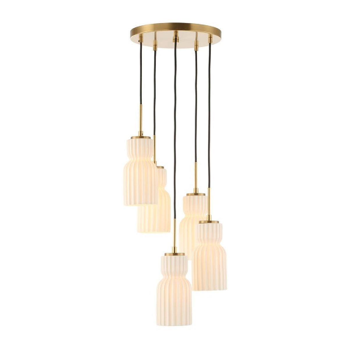 Modern European furniture - White Ceramic 5-Light Cluster Pendant Lamp - www.oroa.com