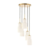Modern European furniture - White Ceramic 5-Light Cluster Pendant Lamp - www.oroa.com