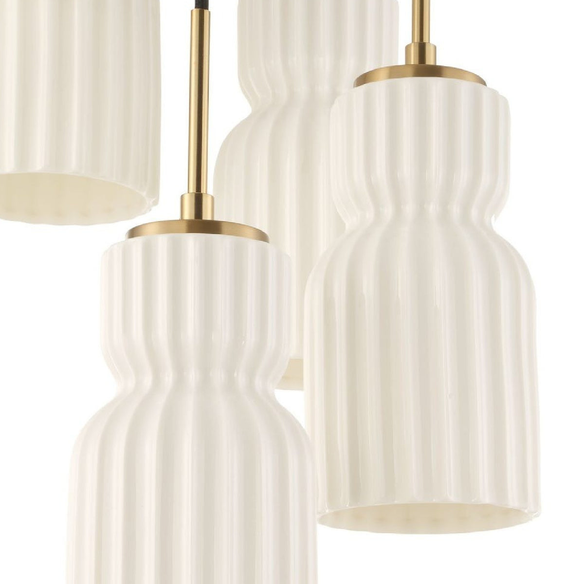 Modern European furniture - White Ceramic 5-Light Cluster Pendant Lamp - www.oroa.com
