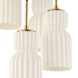 Modern European furniture - White Ceramic 5-Light Cluster Pendant Lamp - www.oroa.com