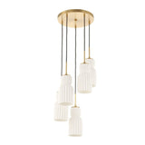 Modern European furniture - White Ceramic 5-Light Cluster Pendant Lamp - www.oroa.com