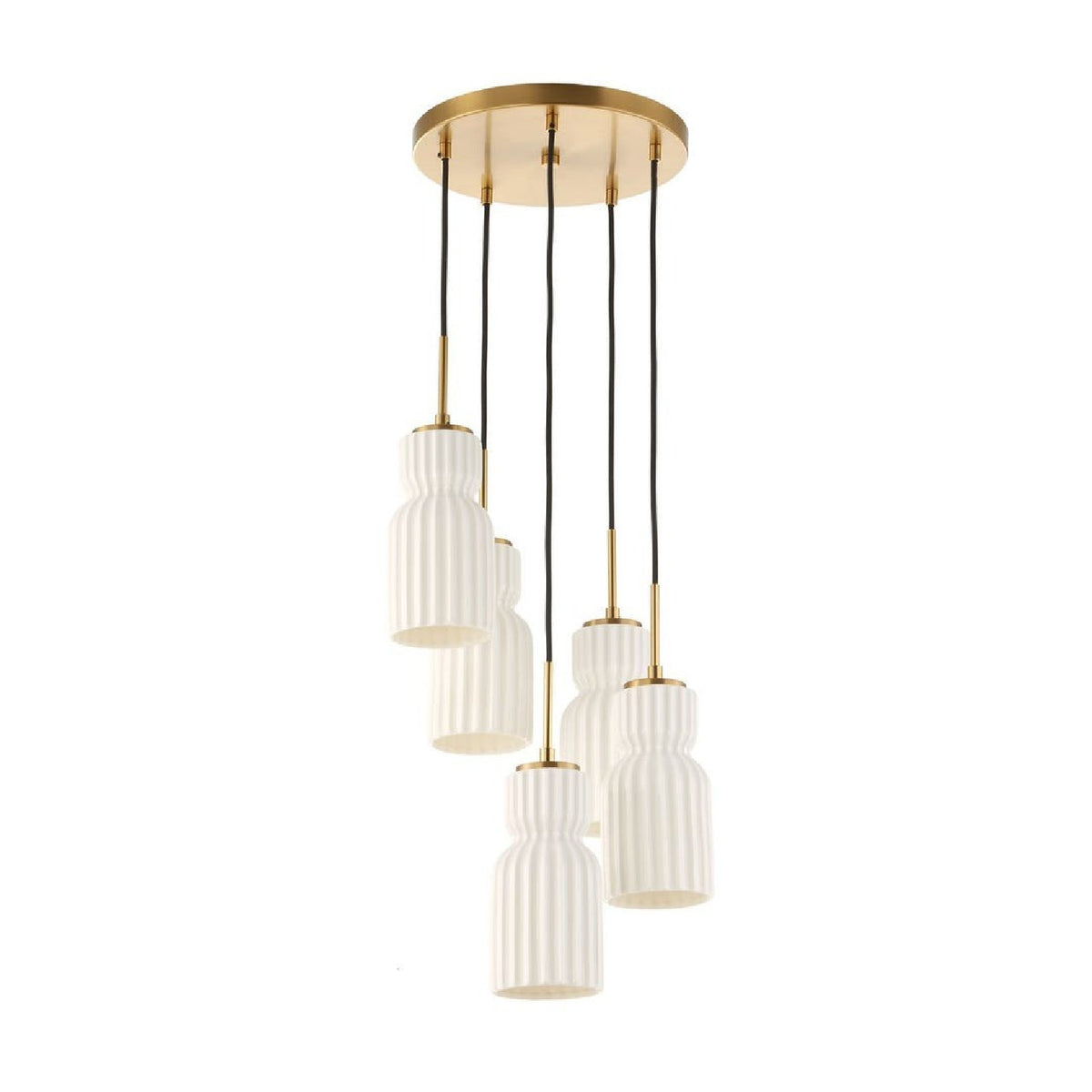 Modern European furniture - White Ceramic 5-Light Cluster Pendant Lamp - www.oroa.com