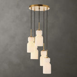Modern European furniture - White Ceramic 5-Light Cluster Pendant Lamp - www.oroa.com