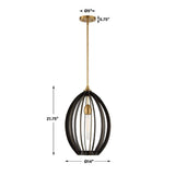 Modern European furniture - Bronze Oval Pendant Lamp - www.oroa.com