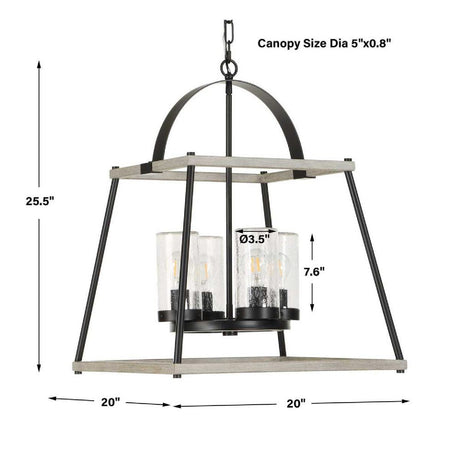 Modern European furniture - Seeded Glass 4-Light Indoor/Outdoor Pendant Lamp - www.oroa.com