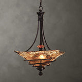 Bronze Framed Handmade Glass Pendant Lamp | Uttermost Vitalia - www.oroa.com