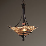 Bronze Framed Handmade Glass Pendant Lamp | Uttermost Vitalia - www.oroa.com