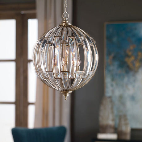 Beveled Crystals Sphere Pendant Lamp | Uttermost Vicentina - www.oroa.com