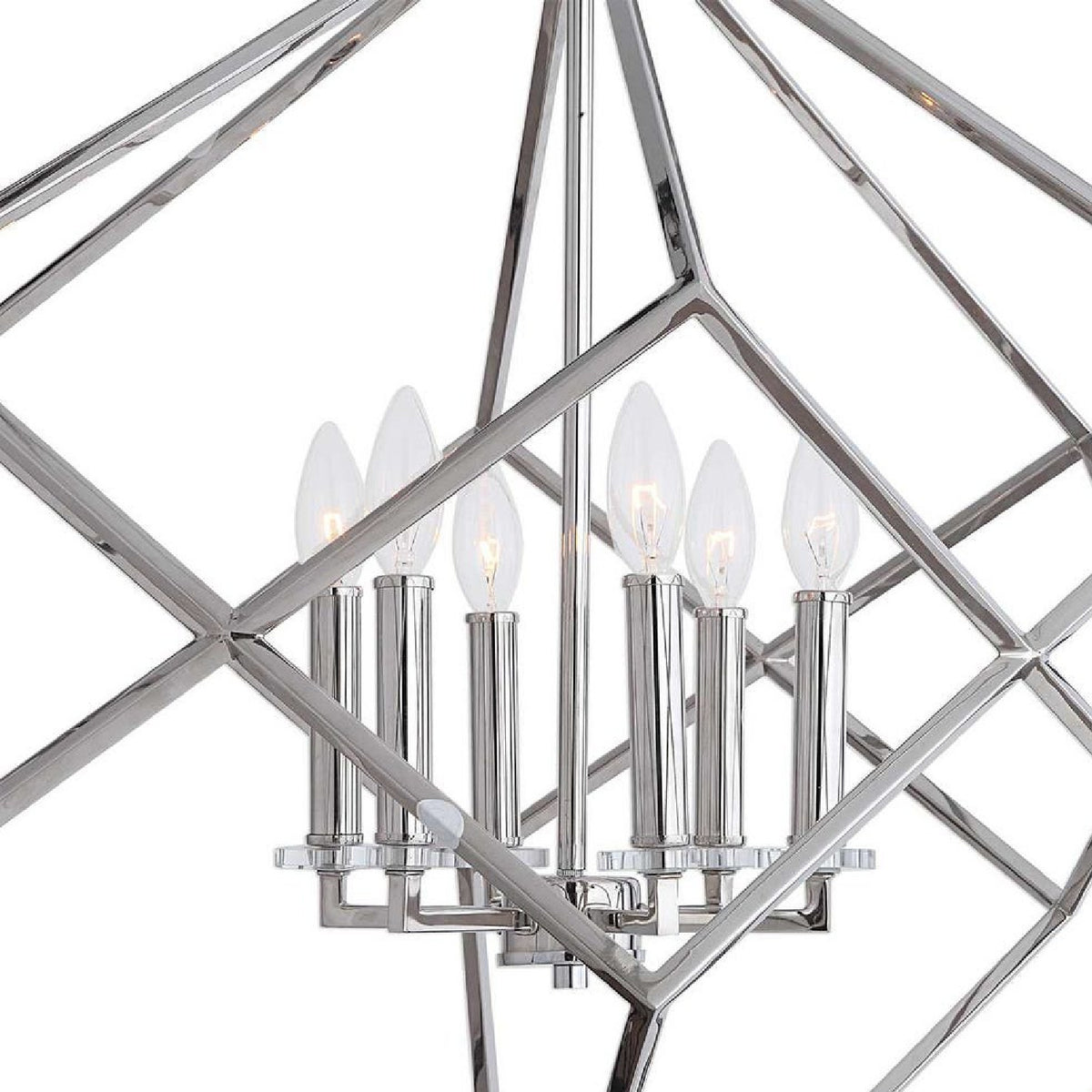 Polished Nickel 6-Light Pendant Lamp | Uttermost Euclid - www.oroa.com