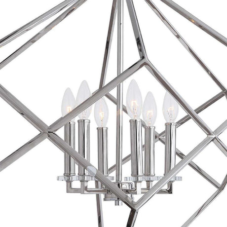 Polished Nickel 6-Light Pendant Lamp | Uttermost Euclid - www.oroa.com