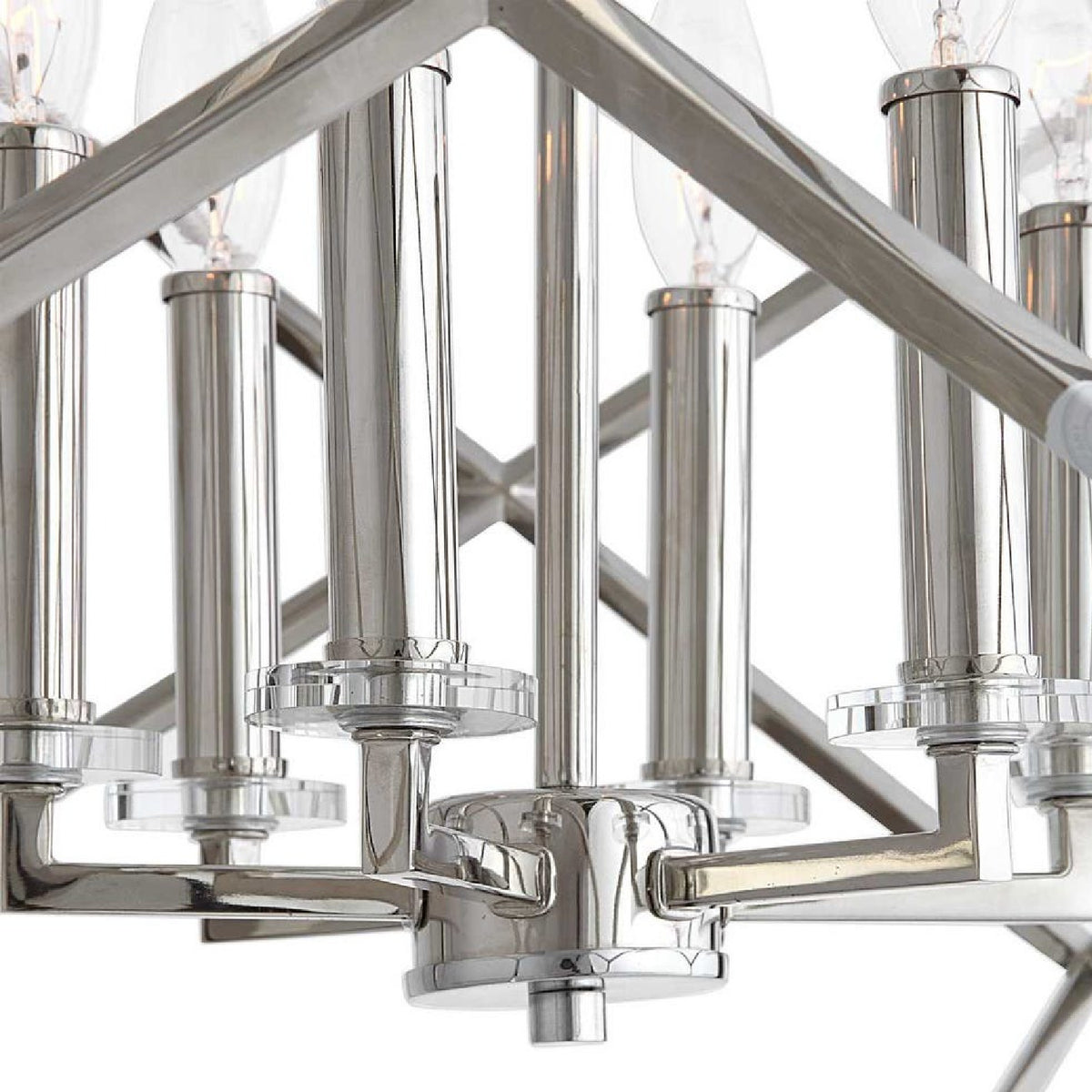 Polished Nickel 6-Light Pendant Lamp | Uttermost Euclid - www.oroa.com