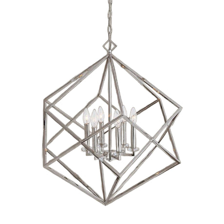 Polished Nickel 6-Light Pendant Lamp | Uttermost Euclid - www.oroa.com
