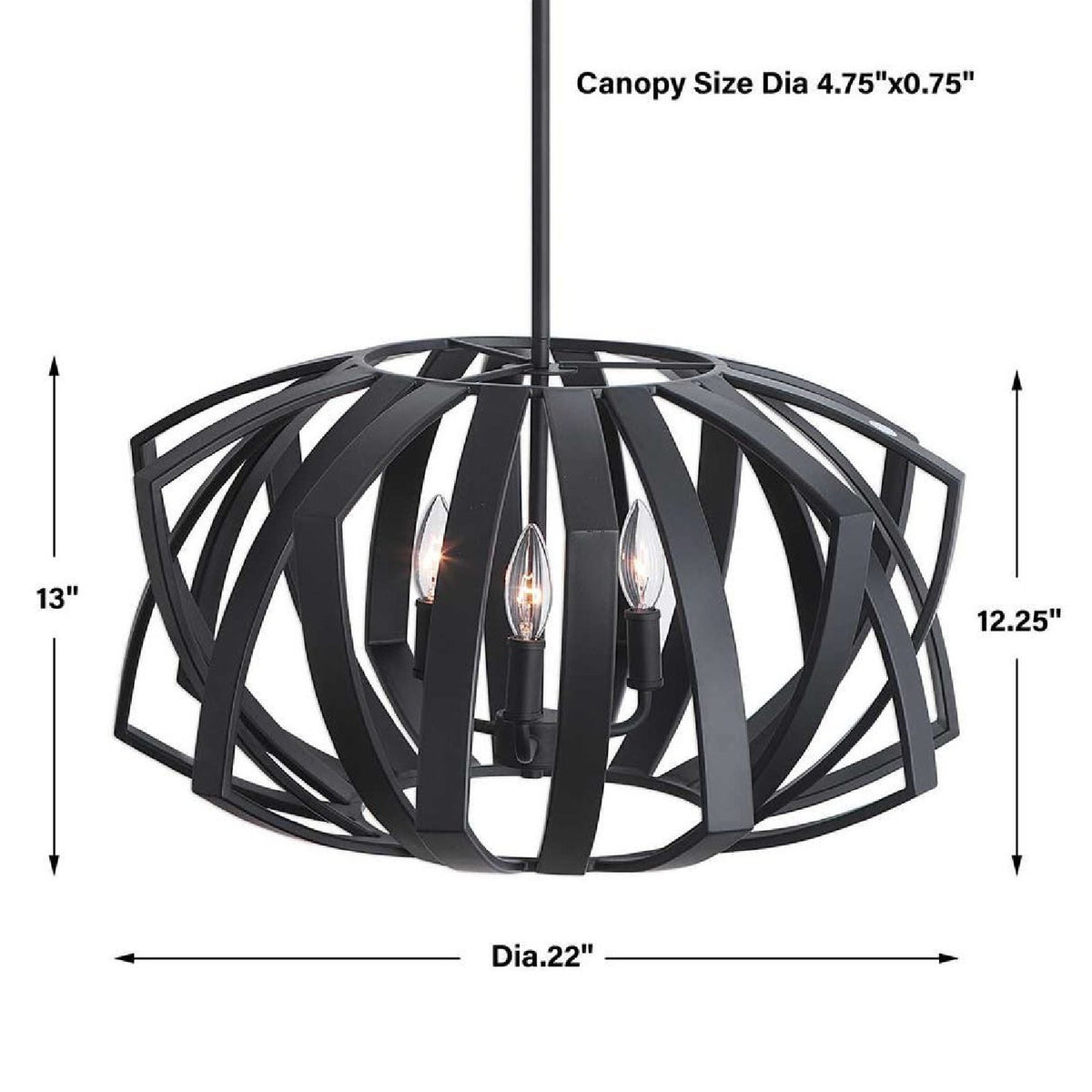 Black Geometric Pendant Lamp | Uttermost Thales - www.oroa.com