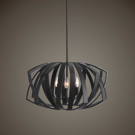 Black Geometric Pendant Lamp | Uttermost Thales - www.oroa.com