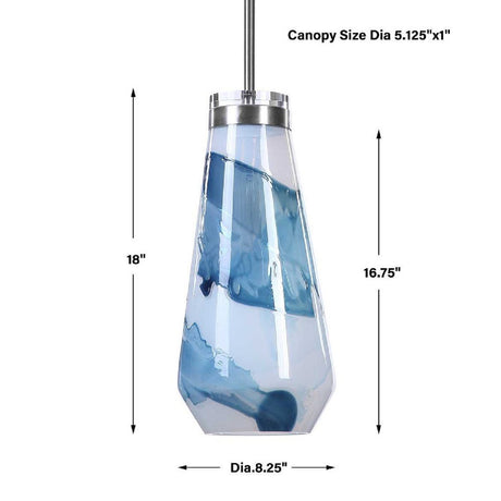 Modern European furniture - White & Blue Glass Pendant Lamp - www.oroa.com
