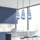 Modern European furniture - White & Blue Glass Pendant Lamp - www.oroa.com