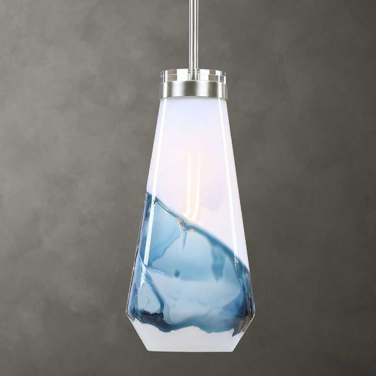 Modern European furniture - White & Blue Glass Pendant Lamp - www.oroa.com