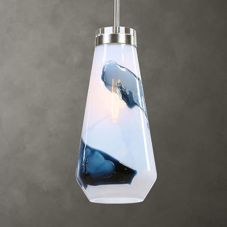 Modern European furniture - White & Blue Glass Pendant Lamp - www.oroa.com