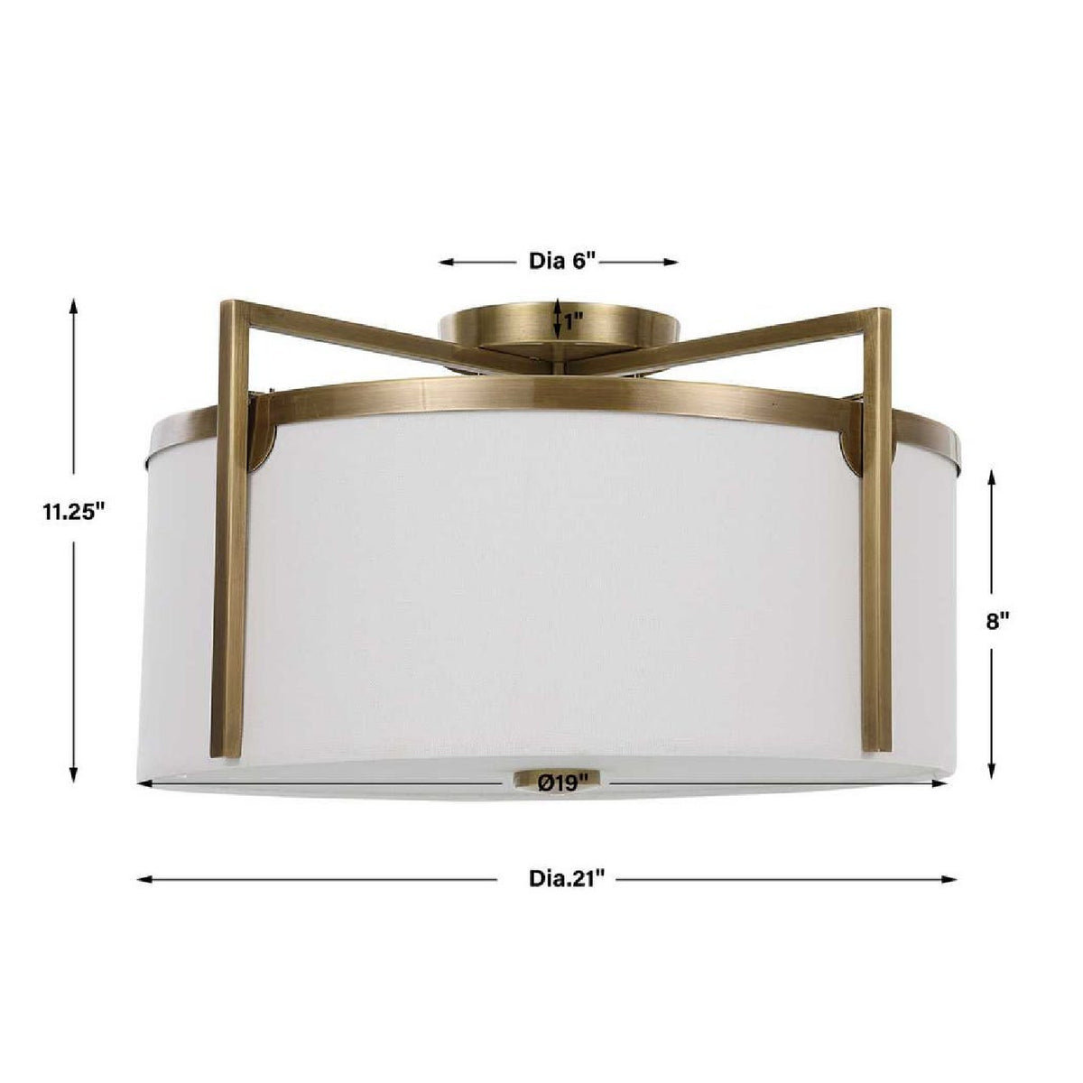 White Linen Ceiling Lamp | Uttermost Colfax - www.oroa.com