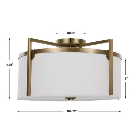 White Linen Ceiling Lamp | Uttermost Colfax - www.oroa.com