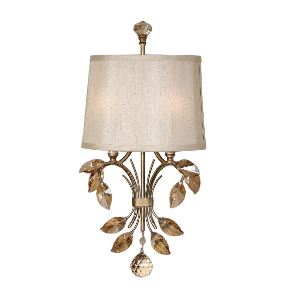 Gold Crystal Leaves Wall Lamp | Uttermost Alenya - www.oroa.com
