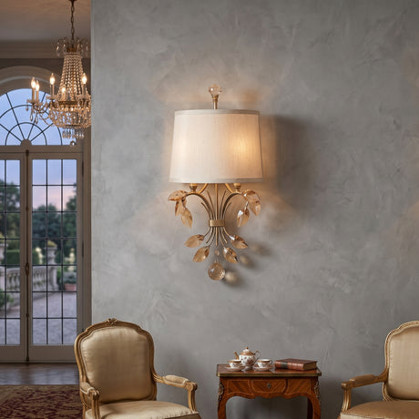Gold Crystal Leaves Wall Lamp | Uttermost Alenya - www.oroa.com