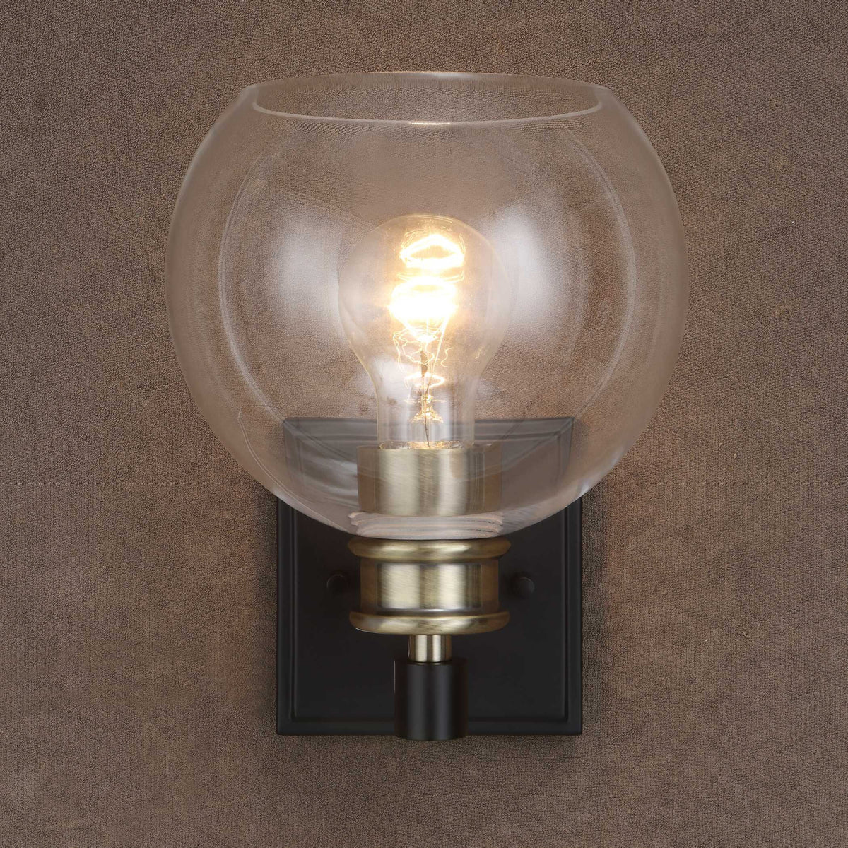 Modern European furniture - Clear Round Glass Wall Lamp - www.oroa.com